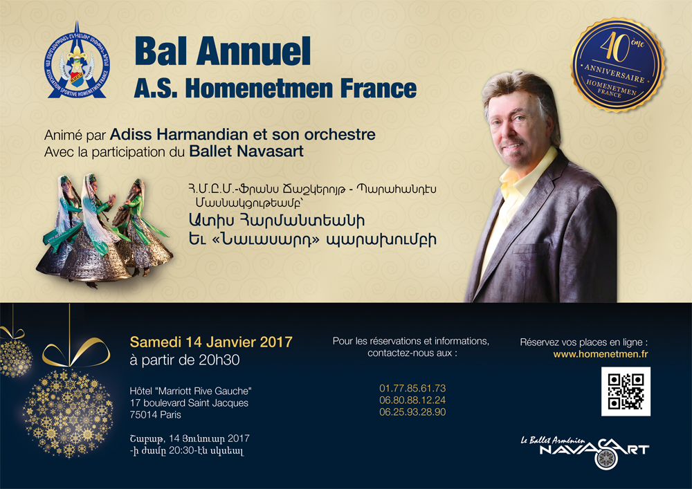 Bal Annuel Homenetmen France – 14 Janv 2017